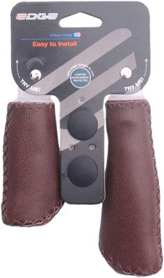 Edge Handvatset leer - mat donkerbruin - 135/92mm (winkelverpakking) Edge Handvatset leer - mat donkerbruin - 135/92mm (winkelverpakking)