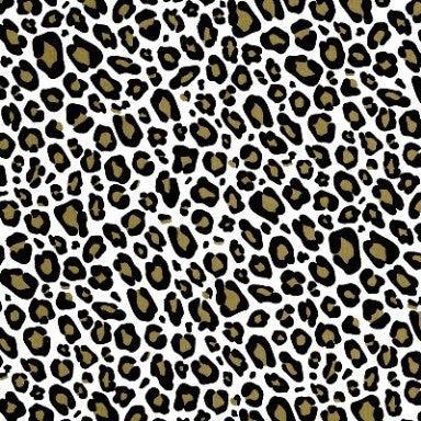 Cadeaupapier - Geschenkpapier - Leopard spots gold on white ribbed 50 cm