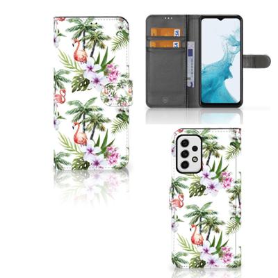 Samsung Galaxy A23 | Telefoonhoesje | Met pasjeshouder | Flamingo Palms Samsung Galaxy A23 | Telefoonhoesje | Met pasjeshouder | Flamingo Palms