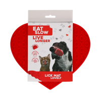 Eat Slow Live Longer Lick Mat Lovely Heart Rood - thumbnail