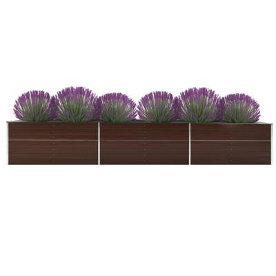 VidaXL Plantenbak verhoogd 480x80x45 cm gegalvaniseerd staal bruin