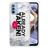 Motorola Moto G31 | G41 | Siliconen hoesje | met naam Already Taken White - thumbnail