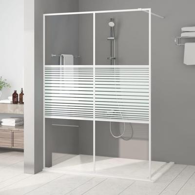 Inloopdouchewand 140x195 cm transparant ESG-glas wit