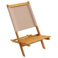 Tuinstoelen 2 st massief acaciahout en stof taupe - thumbnail