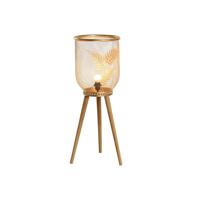 Bureaulamp DKD Home Decor Gouden Metaal Bruin 220 V 50 W Pijnboom (32 x 32 x 90 cm) - thumbnail