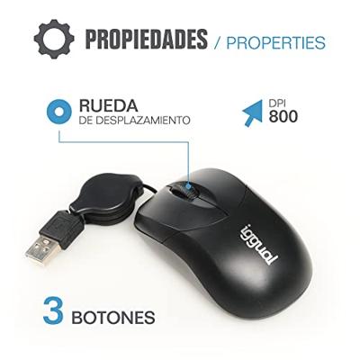 Muis iggual IGG316832 800 DPI RETRACTIL