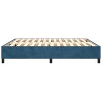 Bedframe fluweel donkerblauw 160x200 cm - thumbnail