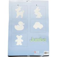 Creativ Company Onderplaat, teddybeer, auto, rendier, eend en konijn, afm 16x19,5-19x24 cm, jumbo, helder, 5 stuk/ 1 doos - thumbnail