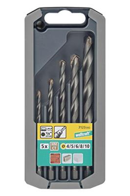 Wolfcraft Steenboorset | Hardmetaal-voorzien | Zeskantschacht | Ø4-10mm | 5-delig | 1 set - 7123000