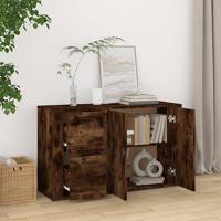 Dressoir 100x33x59,5 cm bewerkt hout gerookt eikenkleurig - thumbnail