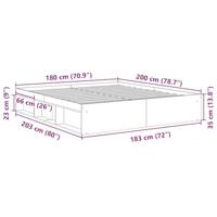 Bedframe gerookt eikenkleurig 180x200 cm Super King Size - thumbnail