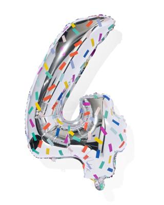 HEMA Folieballon cijfer 4 confetti XL
