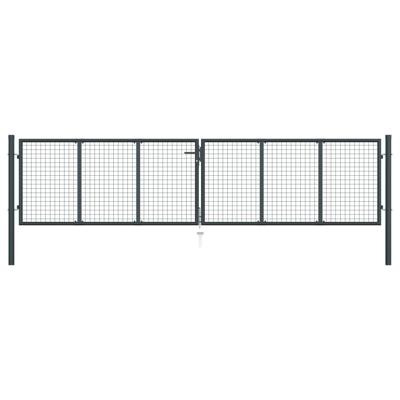 Gaaspoort 400x150 cm gegalvaniseerd staal grijs