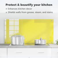 VidaXL Keuken spatscherm geel 100 x 50 cm gehard glas - thumbnail