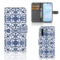Huawei P30 Pro Hoesje Flower Blue - thumbnail