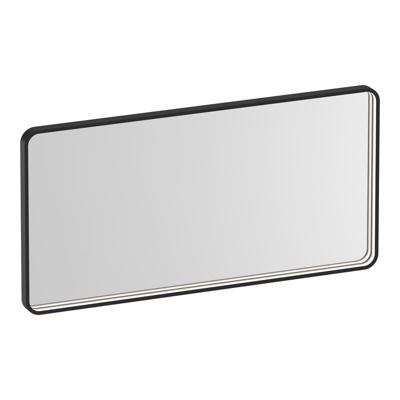 Brauer Sapphire Spiegel - Rechthoekig met Afgeronde Hoeken - 100 cm - met Mat Zwart Frame - met Directe LED-Verlichting - Dimbaar en met Kleurfunctie - met Afstandsbediening
