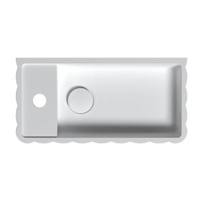 Riho Catching waves Fontein - 44x22cm - 1 kraangat links - solid surface - mat wit W045003105 Riho Catching waves Fontein - 44x22cm - 1 kraangat links - solid surface - mat wit W045003105