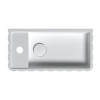 Riho Catching waves Fontein - 44x22cm - 1 kraangat links - solid surface - mat wit W045003105 - thumbnail