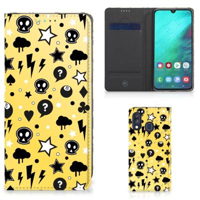 Mobiel BookCase Samsung Galaxy A40 Punk Geel Mobiel BookCase Samsung Galaxy A40 Punk Geel
