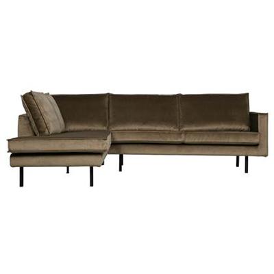 WOOOD Rodeo hoekbank links velvet Taupe