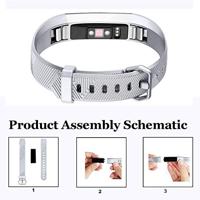 Fitbit Alta Siliconen bandje - Maat: Large - Zilver - thumbnail