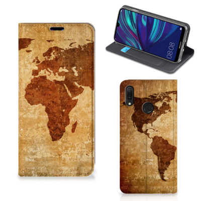 Huawei Y7 hoesje Y7 Pro (2019) | Book Cover | Wereldkaart