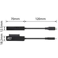 ACT AC1525 Adapter USB-C | 2,5" SATA HDD/SSD | Zwart - 15 cm - thumbnail