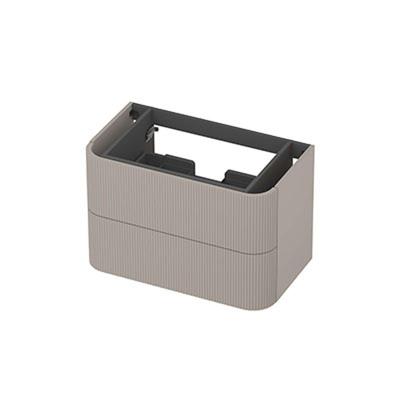 INK - Afgeronde Onderkast Gelakt 2 Laden Softclose met Gefreesd Front Tbv Grepen - 800x450x520 Mm - Mat Kasjmier Grijs