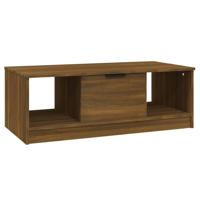 Salontafel 102x50x36 cm bewerkt hout bruin eikenkleur - thumbnail