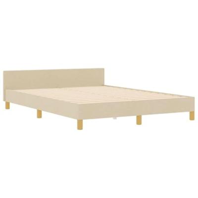 Bedframe met hoofdeinde Crème 140 x 190 cm Stof