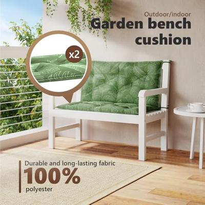 VidaXL Tuinbankkussens 2 st bladpatroon 100x50x7 cm stof
