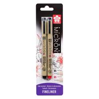 Sakura blisterkaart pigma micron 05 0,45 mm zwart, rood, 2st. - thumbnail