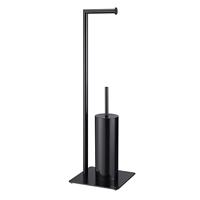 Toiletbutler Sealskin Tube met Toiletrolhouder en Toiletborstel met Houder Vrijstaand Zwart - thumbnail