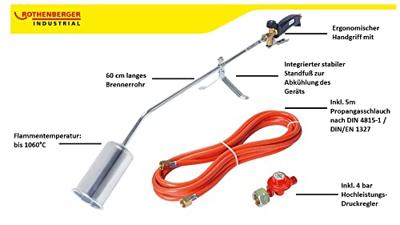 Rothenberger Dakbrander RoMaxi, regulator en slang - 1500000930 - 1500000930 - thumbnail
