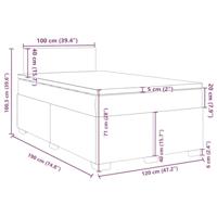 Boxspring met matras fluweel lichtgrijs 120x190 cm - thumbnail