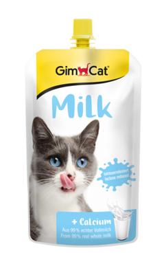GimCat Milk – kattenmelk uit echte volle melk met verminderd lactosegehalte, voor gezonde botten – 1 zakje (1 x 200 g)