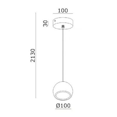 Artdelight Strakke hanglampDenver Ø 10cm wit - HL DENVER WI