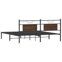 Bedframe zonder matras bewerkt hout bruin eikenkleur 183x203 cm - thumbnail