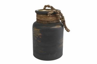 Vaas Ralf W/leathercord L Bruin Glas 14x14x20cm