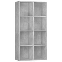 Boekenkast/dressoir 66x30x130 cm bewerkt hout betongrijs - thumbnail