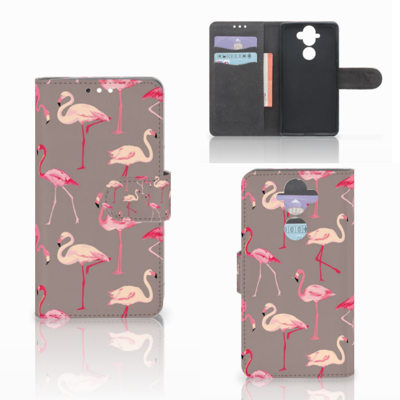 Nokia 8 Sirocco | Nokia 9 Telefoonhoesje met Pasjes Flamingo