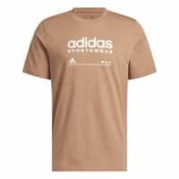 Heren-T-Shirt met Korte Mouwen Adidas Lounge Bruin - Maat: L - thumbnail