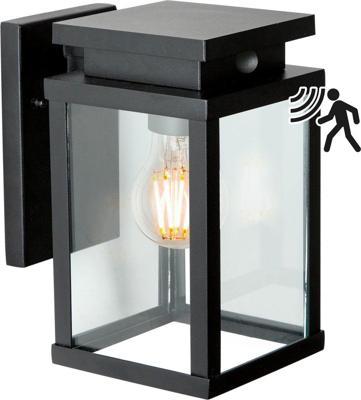 Jersey Muurlamp Bewegingssensor Zwart met LED
