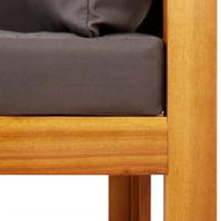 6-delige Loungeset met kussens massief acaciahout - thumbnail