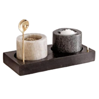 Peper- en zout potjes marmer - Potjes Nobu - potjes zwart - thumbnail