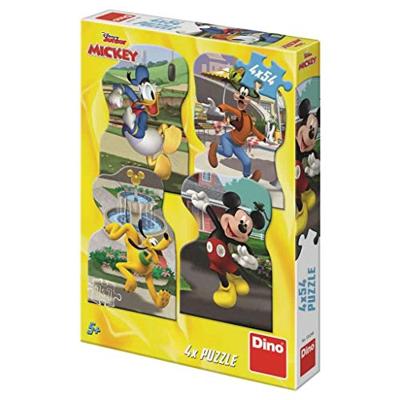 DinoToys Dino puzzel - disney junior mickey in de stad - 4 x 54 stukjes