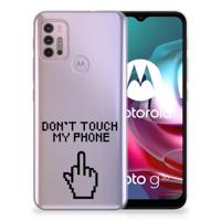 Motorola Moto G30 | G10 Silicone-hoesje Finger Don't Touch My Phone - thumbnail