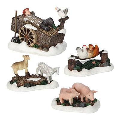 Kerst kersthuisje farm scenery 4 stuks Luville - Luville