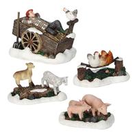 Kerst kersthuisje farm scenery 4 stuks Luville - Luville - thumbnail
