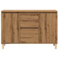 Dressoir 102x35x70 cm bewerkt hout artisanaal eikenkleurig - thumbnail
